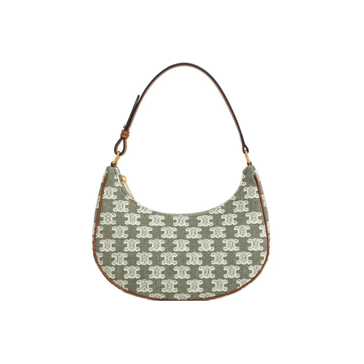 CELINE TriompheAVA Fabric Denim Handbag, Shoulder Bag, Handbag, Shoulder Bag Regular Women's Khaki Green