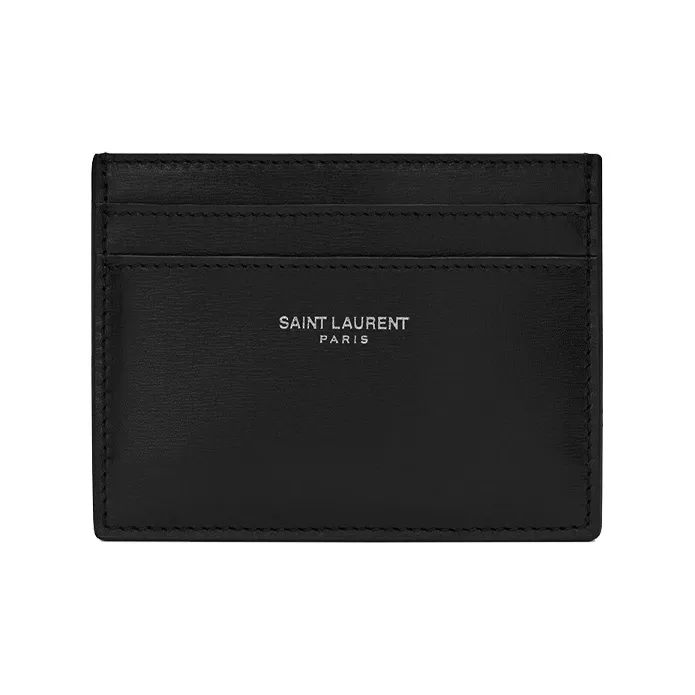 SAINT LAURENT Коровья кожа Держатель для карт Держатель для карт Мужской Черный