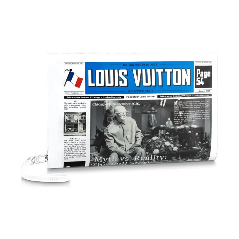 Pochette Louis Vuitton Pochette Jour petit modèle en cuir grainé bleu