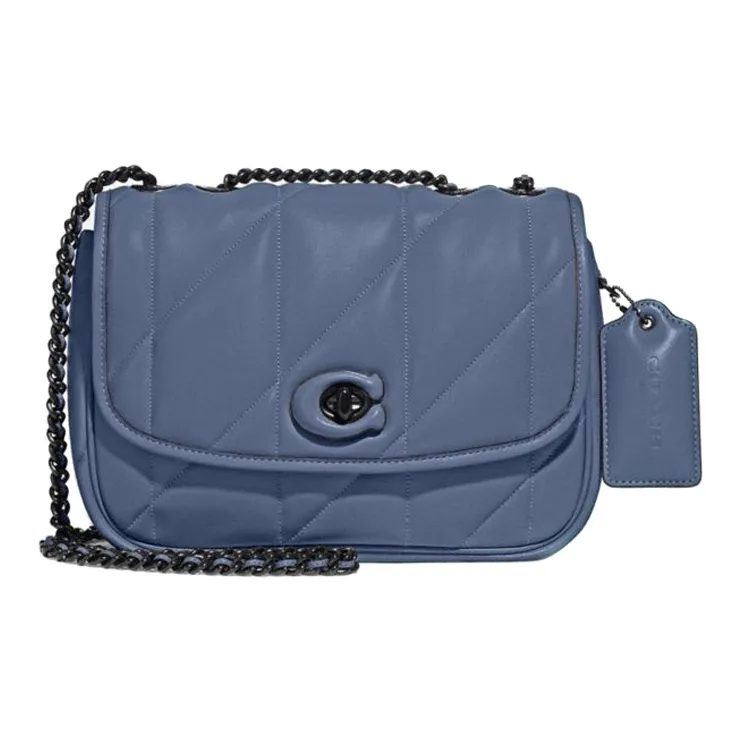 COACH Pillow Nappa Soft Leather Crossbody Bag, Shoulder Bag Women's Washed Denim