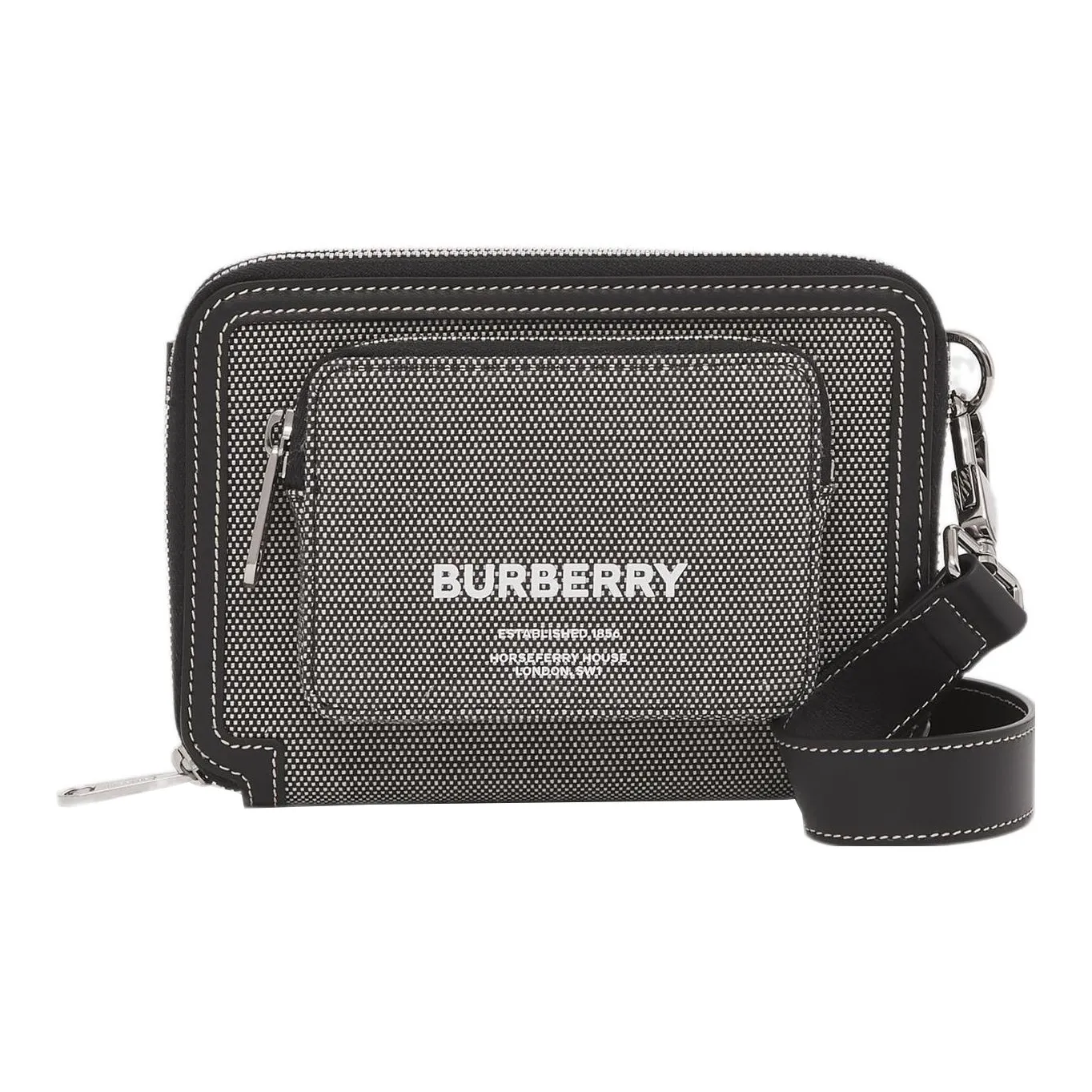 Burberry Cotton Canvas Messenger Bag Shoulder Bag Crossbody Bag Men's Gray