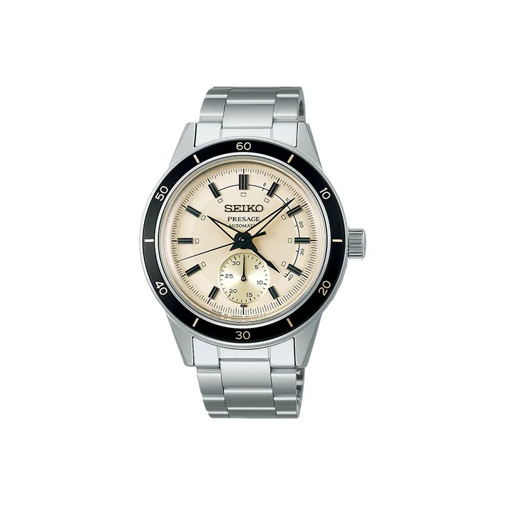 SEIKO Mechanical Movement Stainless Steel Strap Watch Men's Watches Yellow Watch Dial SARY209