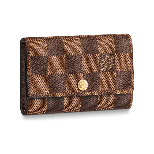 LOUIS VUITTON Canvas Key Pouch Regular Unisex Brown
