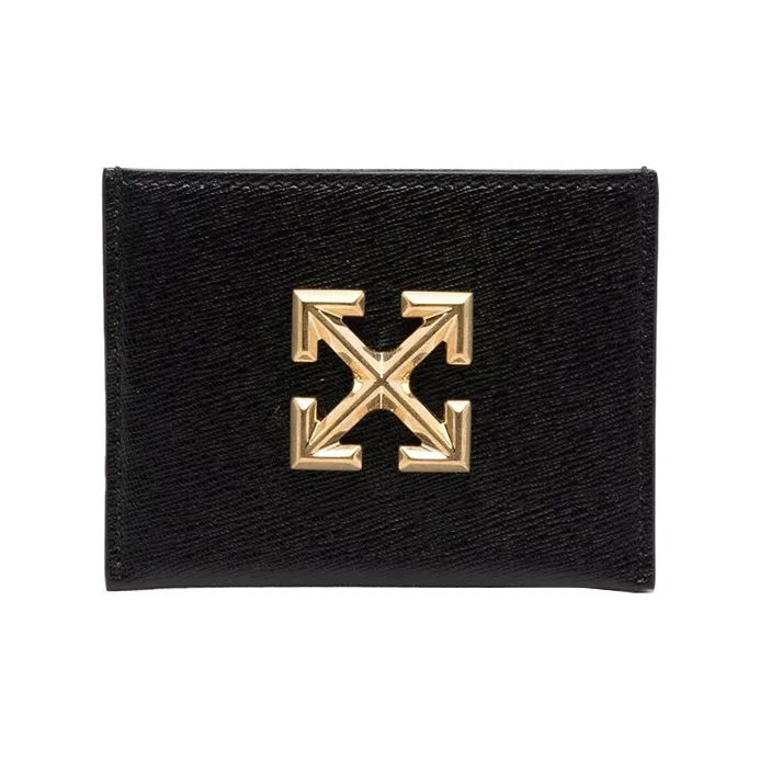 OFF WHITE Leather Wallet Regular Women's Black