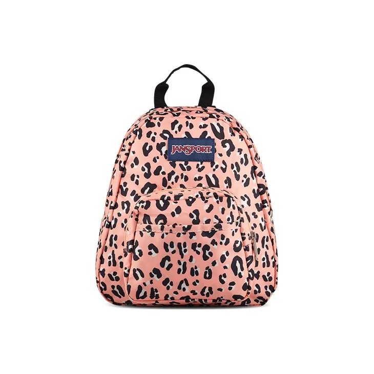 JanSport Polyester Backpack Mini Unisex Pink Leopard Print