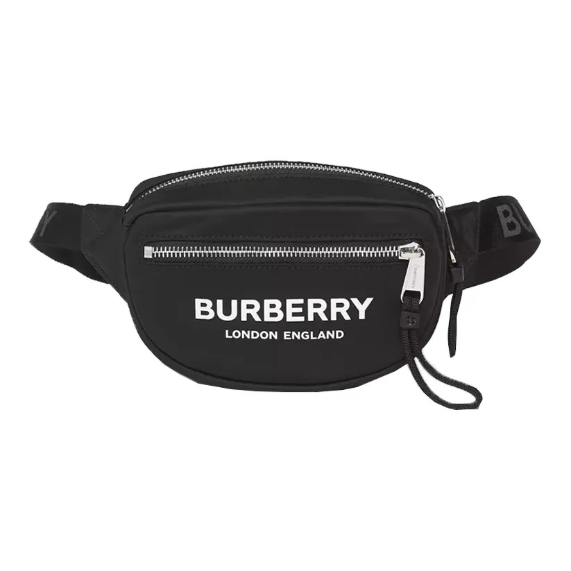 Burberry Cannon Bum Bag Logo Print Econyl Small Black