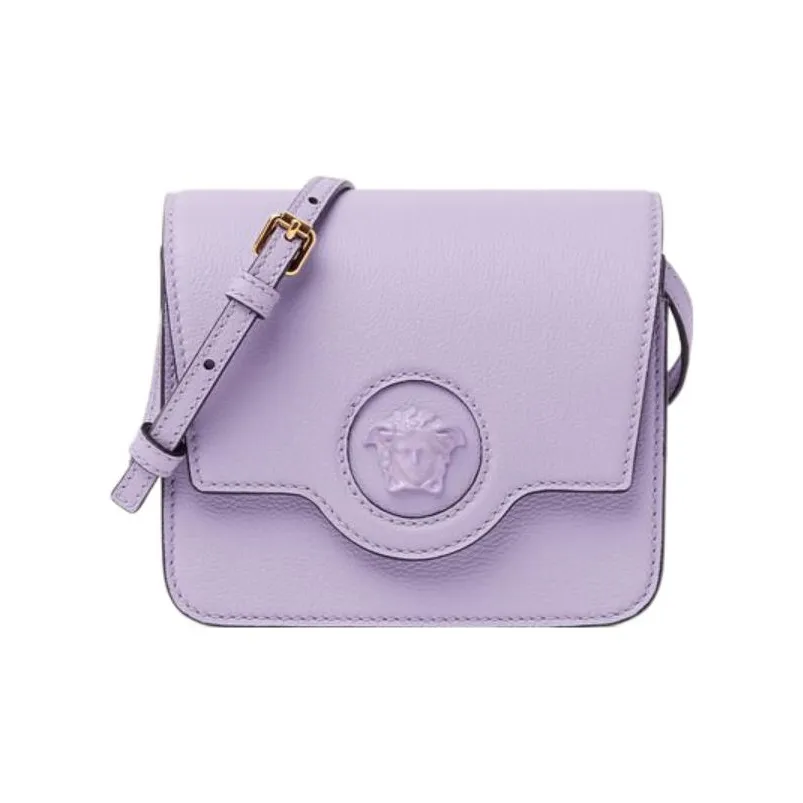 VERSACE La Medusa Calfskin Metal Fanny Pack, Shoulder Bag Women's Purple