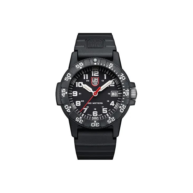 LUMINOX Кварцевый механизм Мужские часы Циферблат 39 мм Черный Углеродное волокно Чехол для часов Смольный ремешок XS.0301.L