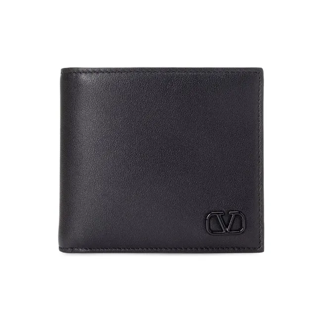Valentino Cow Leather Wallet Men's Black