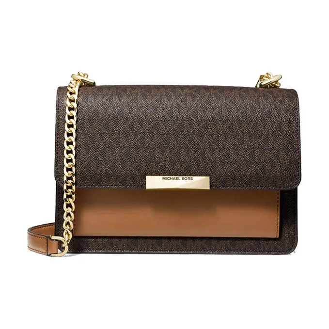 MICHAEL KORS Jade Cow Leather Shoulder Bag, Crossbody Bag Tubas Women's Acorn Brown