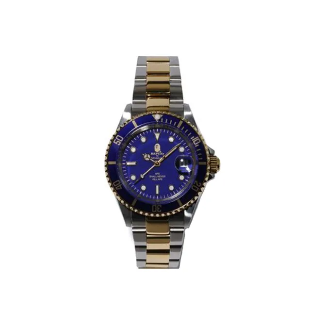 A BATHING APE Bape Watch Mechanical Movement Steel Strap Watch Unisex Blue Dial