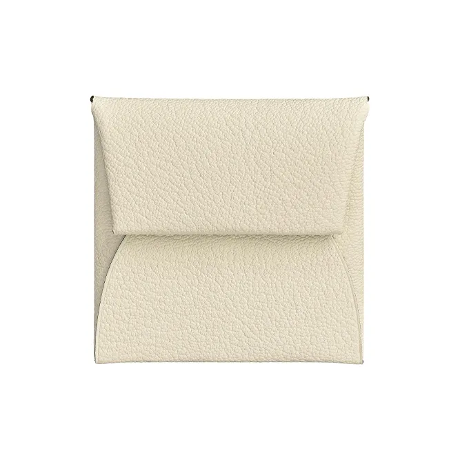 HERMES Bastia Овчина Мелочь Кошелек Картхолдер Женский Кремовый Белый