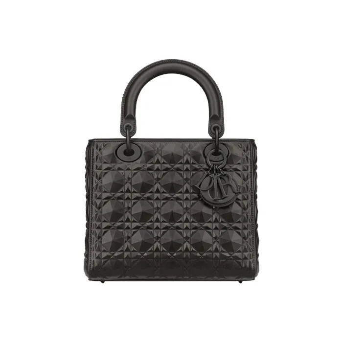 DIOR Lady Dior Cow Leather Lady Dior Bag, Shoulder Bag, Crossbody Bag, Handbag Medium Size Women's Black