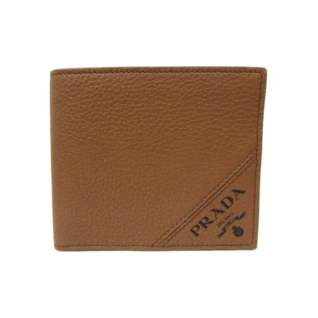 PRADA Кошелек из коровьей кожи мужской коричневый