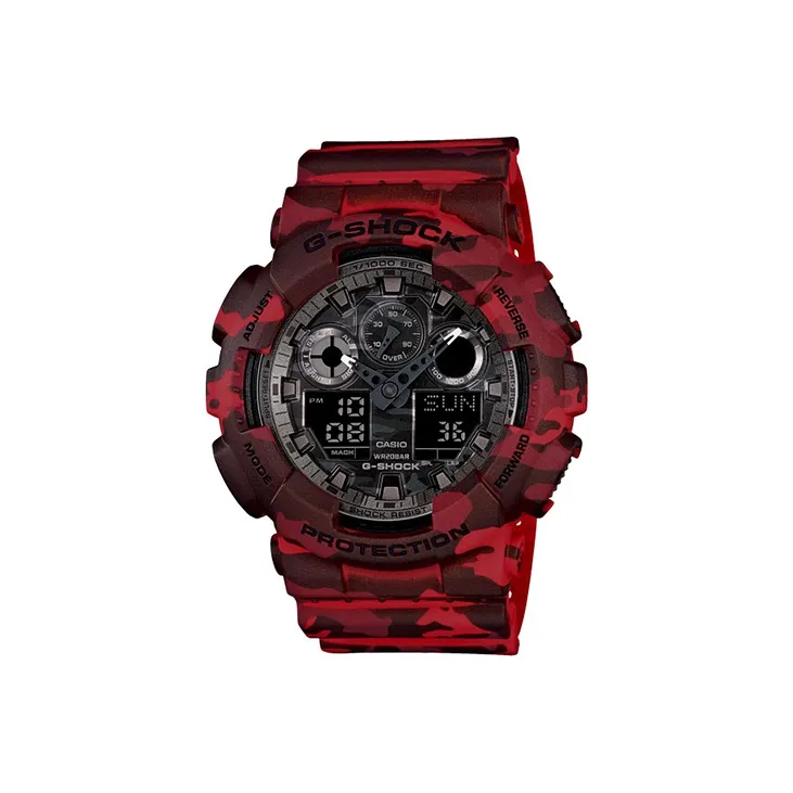 CASIO Liquid Crystal Analog Dual Display Series Jungle Camouflage Collection Кварцевый механизм Смола Ремень