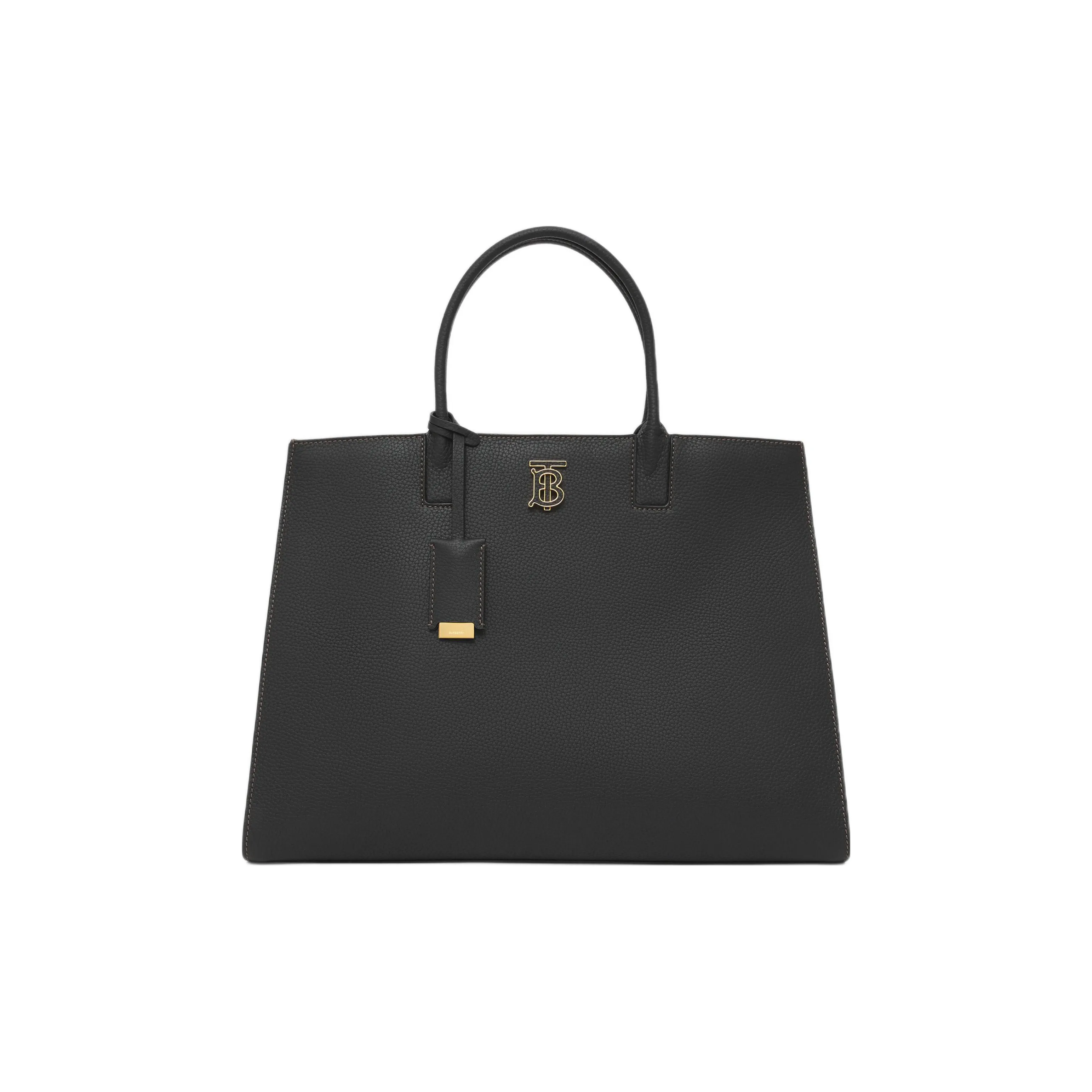 Burberry Leather Frances Bag, Tote Bag, Shopping Bag, Handbag Medium Size Women's Black