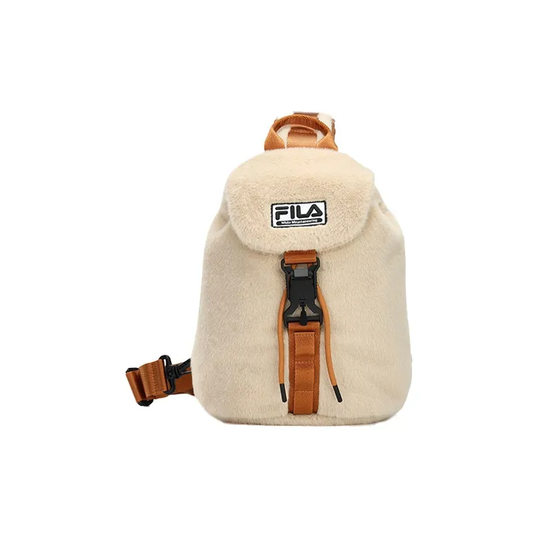 FILA FUSION White Mountaineering Collaboration Fabric Sling Bag Regular Women's Beige Brown