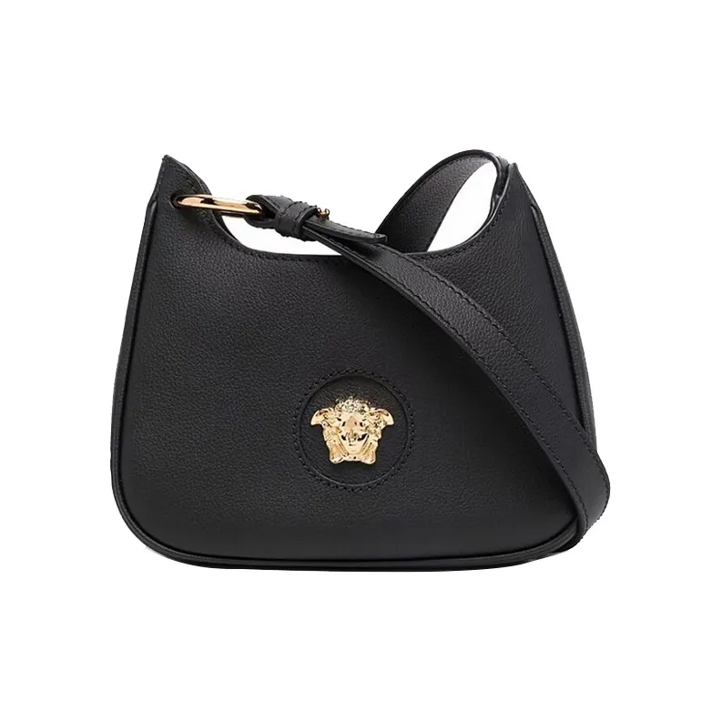 VERSACE Cow Leather Crossbody Bag, Shoulder Bag Women's Black