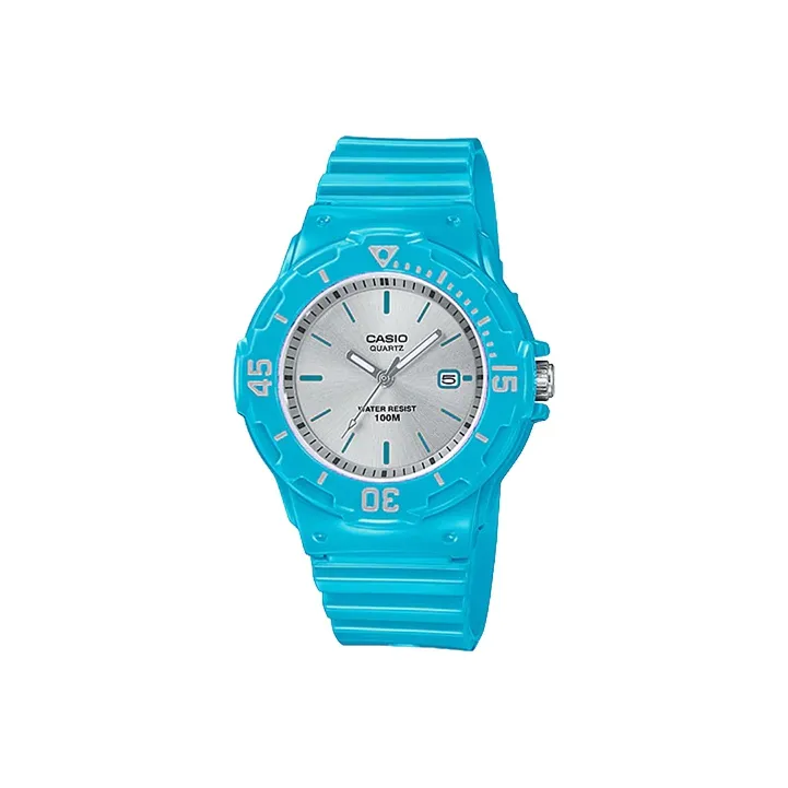 CASIO Платье Кварцевый механизм Смольный ремешок Часы Женские Серебристый циферблат