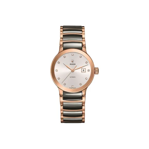 RADO Автоматический Механический Movement Женские Crystal Collection Часы 28мм*28мм*9,3мм Серебряный