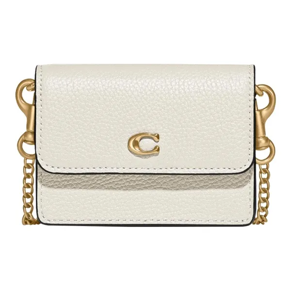 COACH Grain Leather Shoulder Bag, Crossbody Bag, Coin Purse, Card Holder Women's White