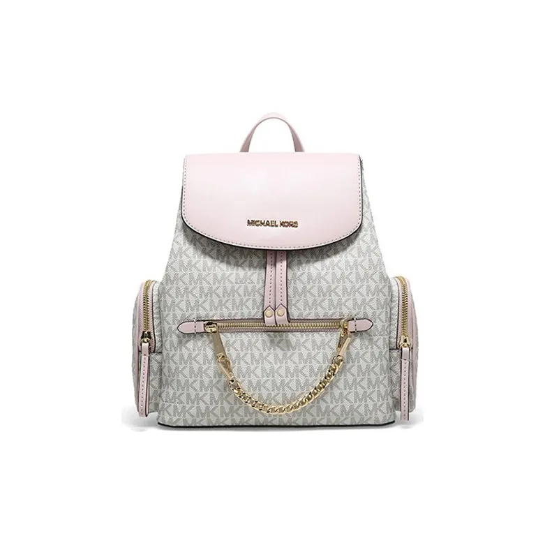 MICHAEL KORS Jet Set Artificial Leather Backpack Medium Size Women's Vanilla Patch Pink