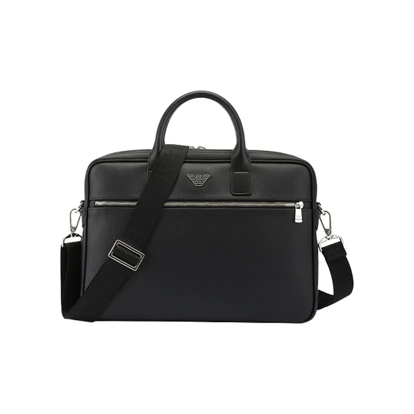 EMPORIO ARMANI Artificial Leather Briefcase Portable Crossbody Bag Shoulder Bag Men's Black