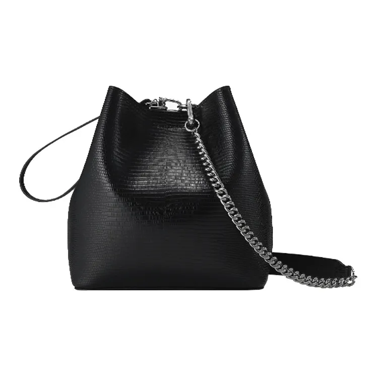 FIND KAPOOR Artificial Leather Bucket Bag, Shoulder Bag, Crossbody Bag, Handbag Unisex Black/Sky Blue/Brown