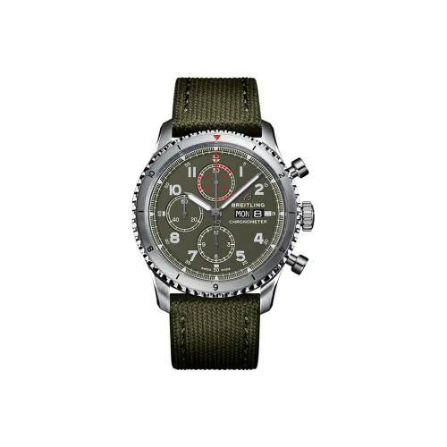 Breitling Автоматический Механический Movement Унисекс Legend Aviation Collection Часы 43 мм Зеленые