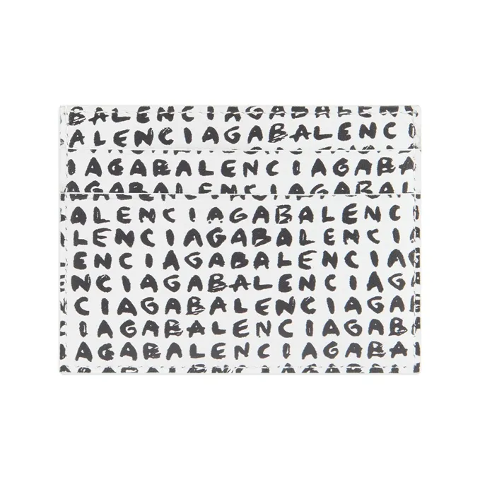 Balenciaga Cash Cow Кожаный держатель для карт Держатель для карт Мужской Черный Белый