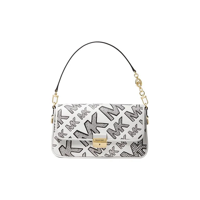MICHAEL KORS Bradshaw Cow Leather Shoulder Bag, Baguette Bag, Shoulder Bag Trumpets Women's