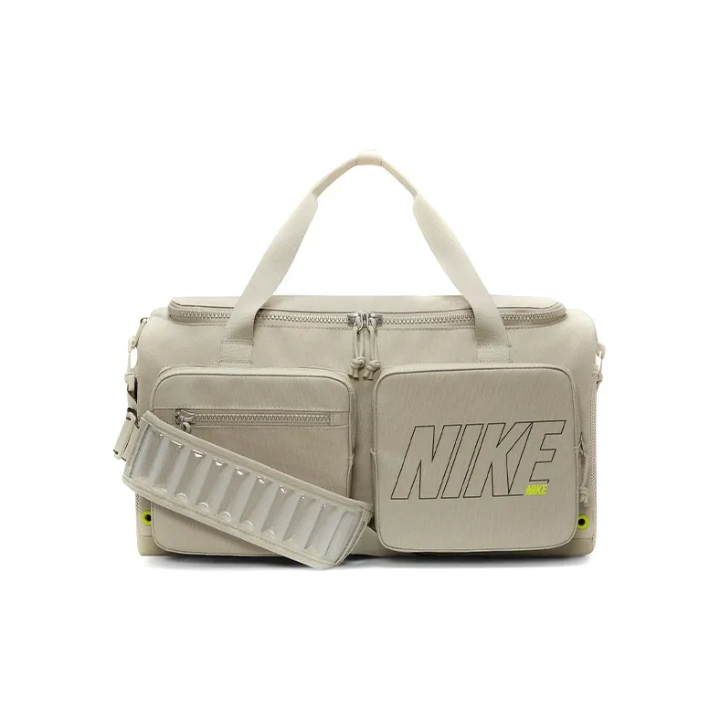 Nike Fabric Luggage Bag Training Bag Camping Bag Handbags Gym Bags Unisex Light Beige