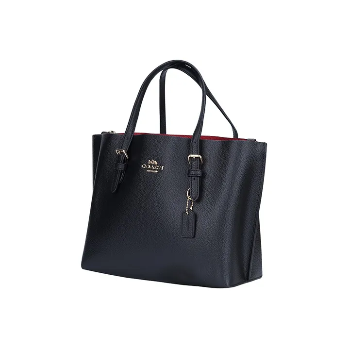 COACH Cow Leather Tote Bag, Shopping Bag, Shoulder Bag, Crossbody Bag, Handbag Medium Size Women's Black