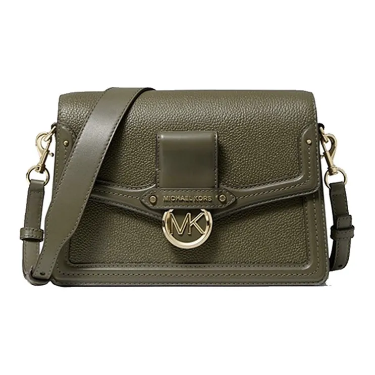 MICHAEL KORS Jessie Cow Leather Shoulder Bag Crossbody Bag Medium Size Women's Olive Green