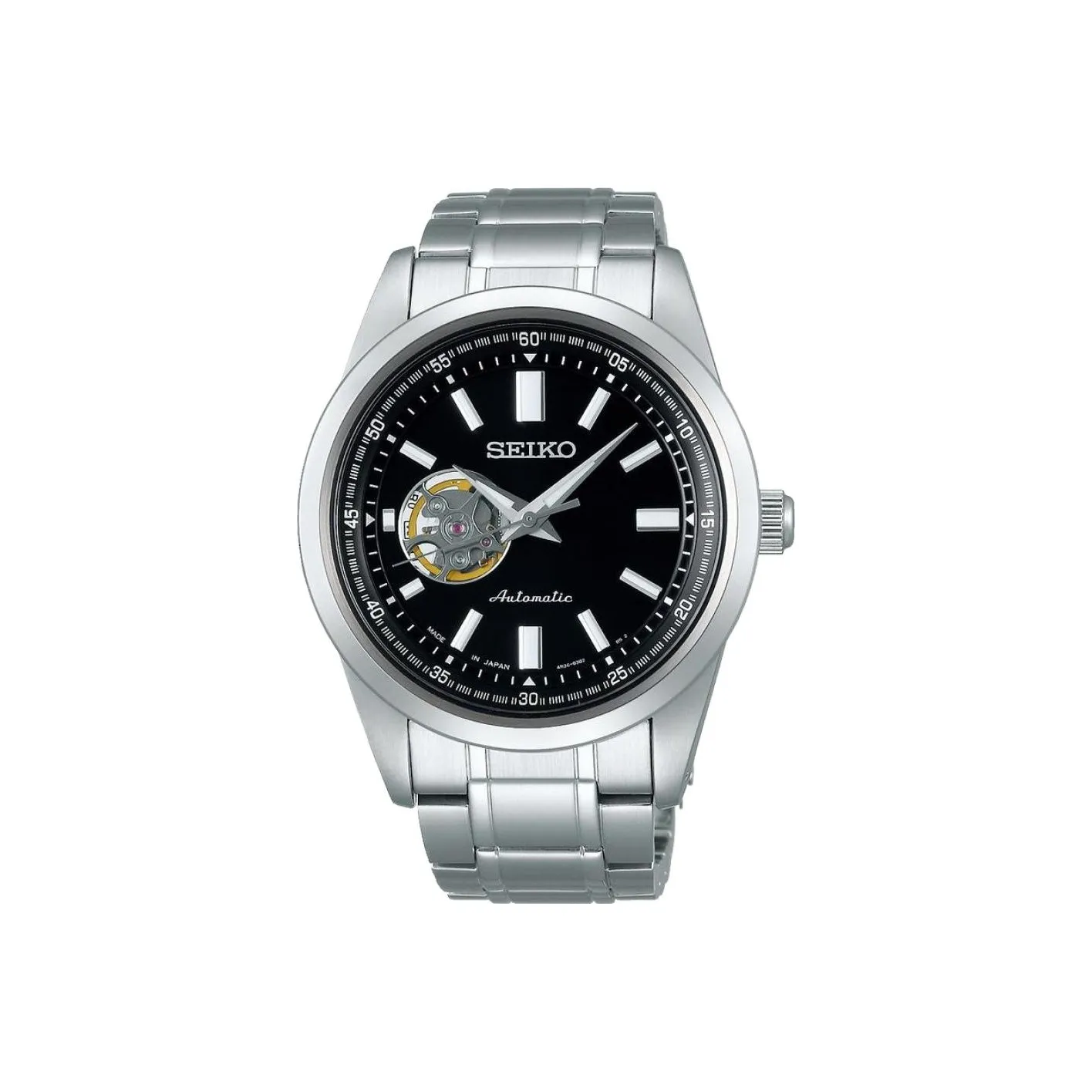 SEIKO Mechanical Movement Stainless Steel Strap Watch 42mm*51.5mm*11.6mm Men's Watches Black Dial