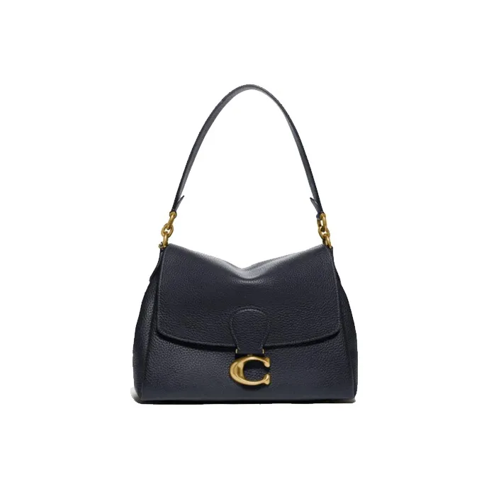 COACH May Leather Handbag, Shoulder Bag Women's Midnight Marine Blue