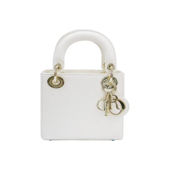 DIOR Lizard Skin Dior Bag Handbag Shoulder Bag Crossbody Bag Mini Women's Milk White