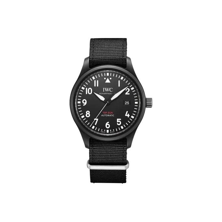 IWC Pilot Collection Automatic Mechanical Movement Men's Watches Watch 41mm Black Dial Ceramic Watch Case Fabric Strap