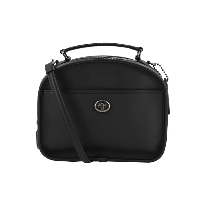 COACH Lunch Pail Leather Handbag Trumpets Women's Black
