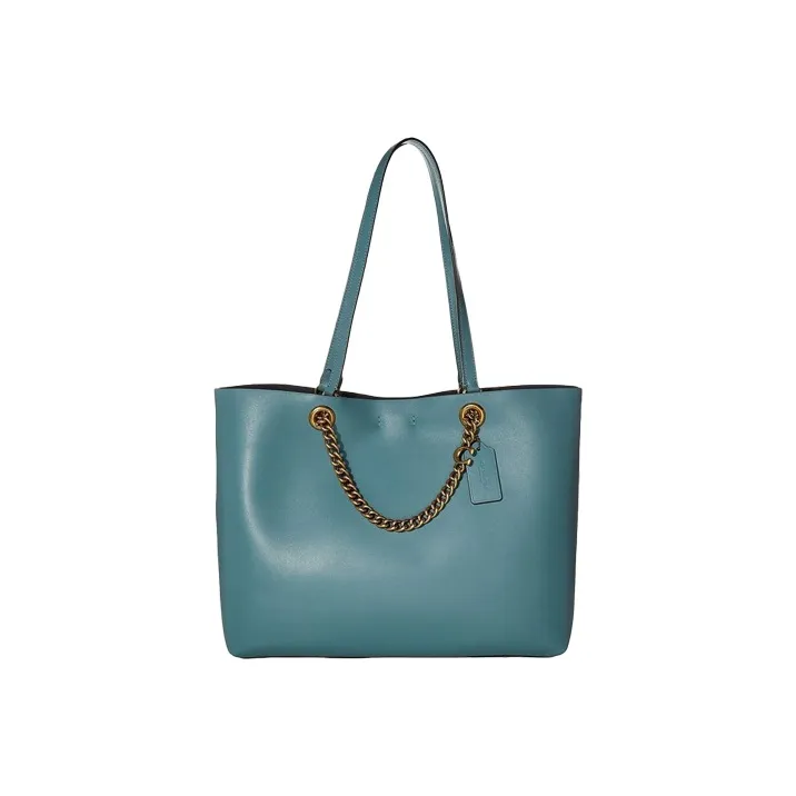 COACH Convertible Tote Cow Leather Tote Bag, Shopping Bag, Shoulder Bag, Handbag Women's Blue
