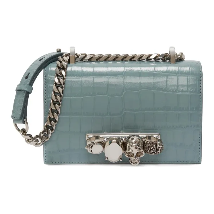 Alexander McQueen JEWELLED SATCHEL Cow Leather Shoulder Bag, Crossbody Bag Mini Women's