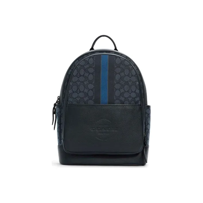 COACH Thompson Canvas Backpack Medium Size Unisex Denim Blue
