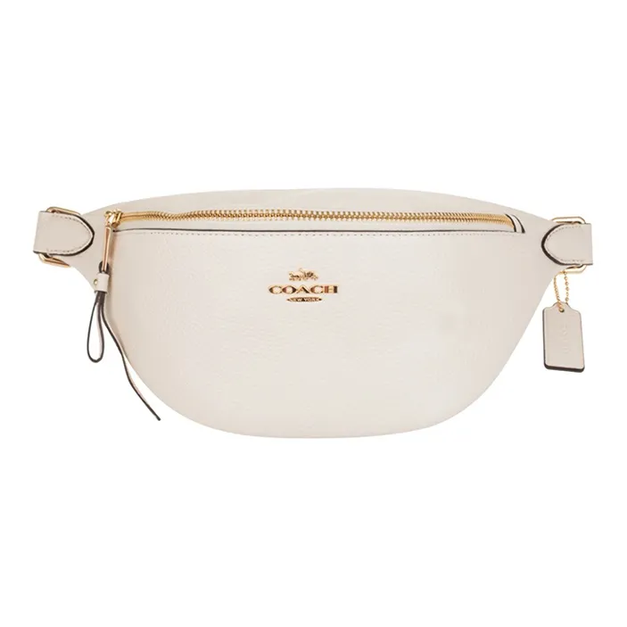 COACH Leather One Shoulder Crossbody Bag, Sling Bag, Fanny Pack Tubas Women's Pure White