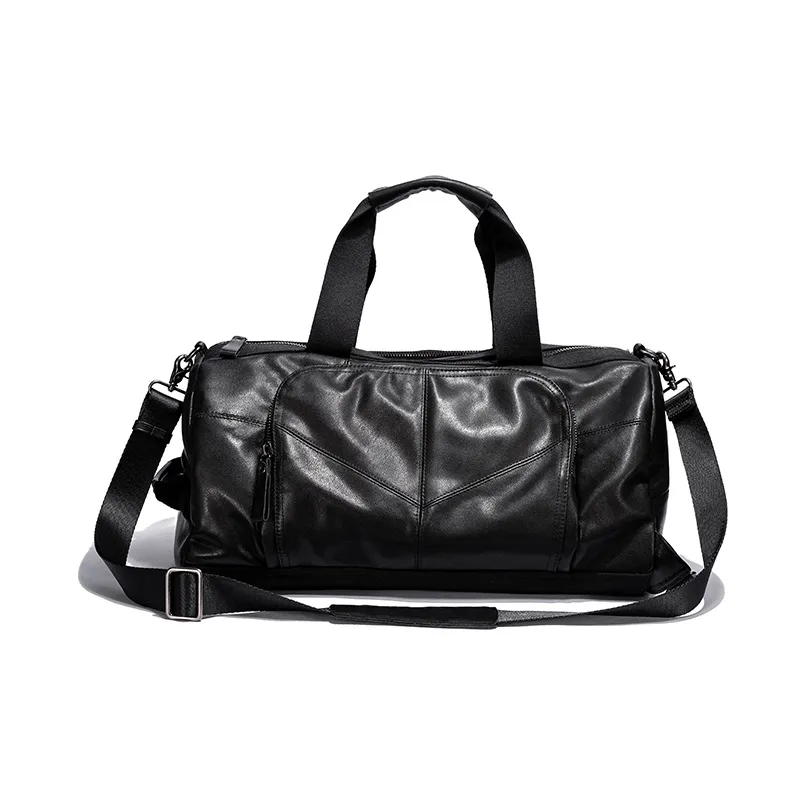 Ace Paul Cow Leather Handbags Travel Bags Regular Unisex Black