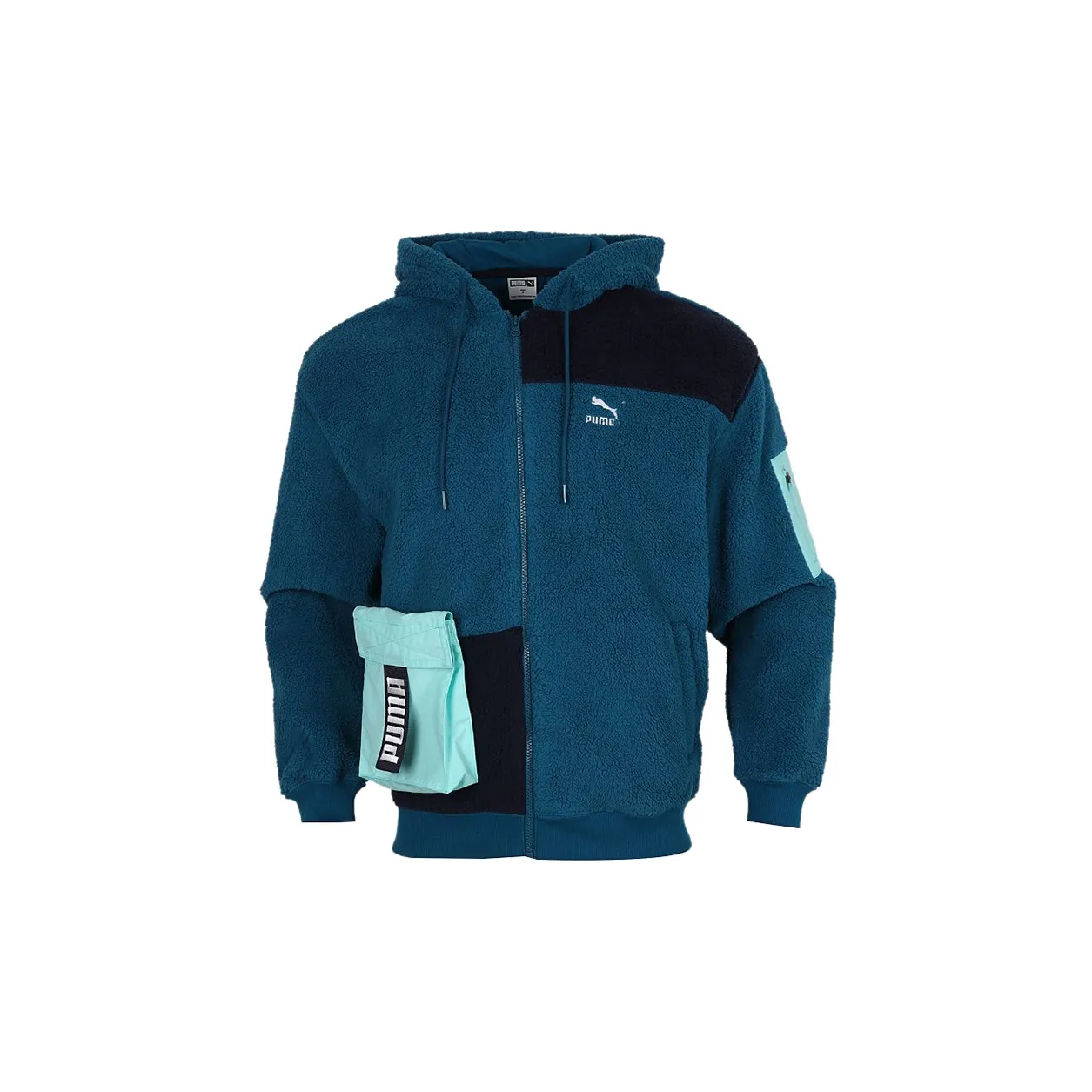 PUMA Retro Block Sherpa Coat Men's Digital Blue