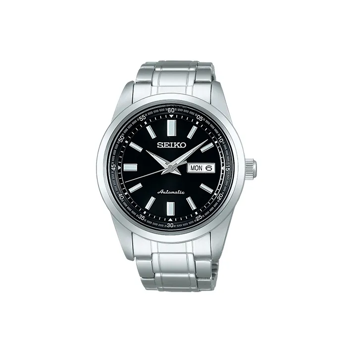 SEIKO Presage Series Механический механизм часы с ремешком из нержавеющей стали черный циферблат модель SARV003