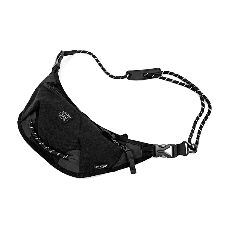 MYEDITION 1L Crescent Bag Shoulder Bag Crossbody Bag Sling Bag Outdoor Bag Nylon Fabric Black Unisex