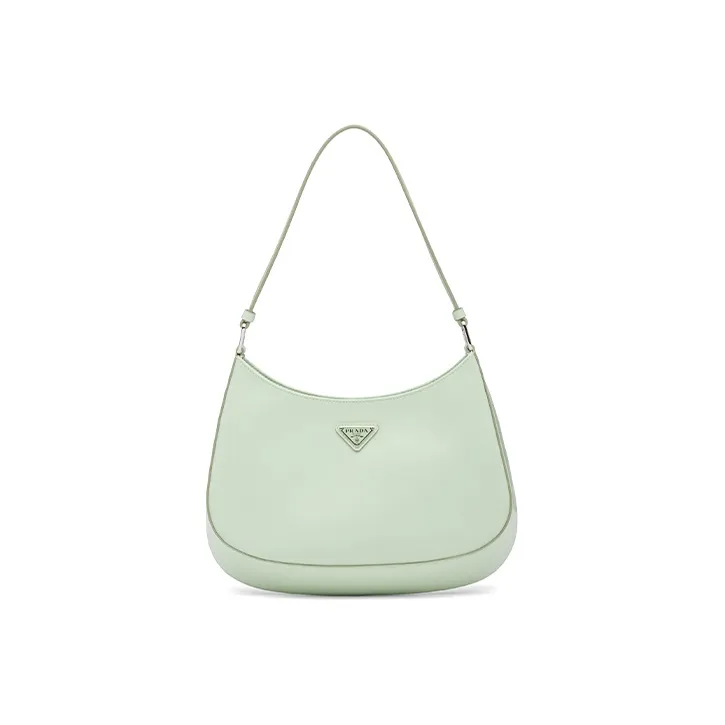 PRADA Leather Shoulder Bag, Crossbody Bag Medium Size Women's Mint Green/Light Green