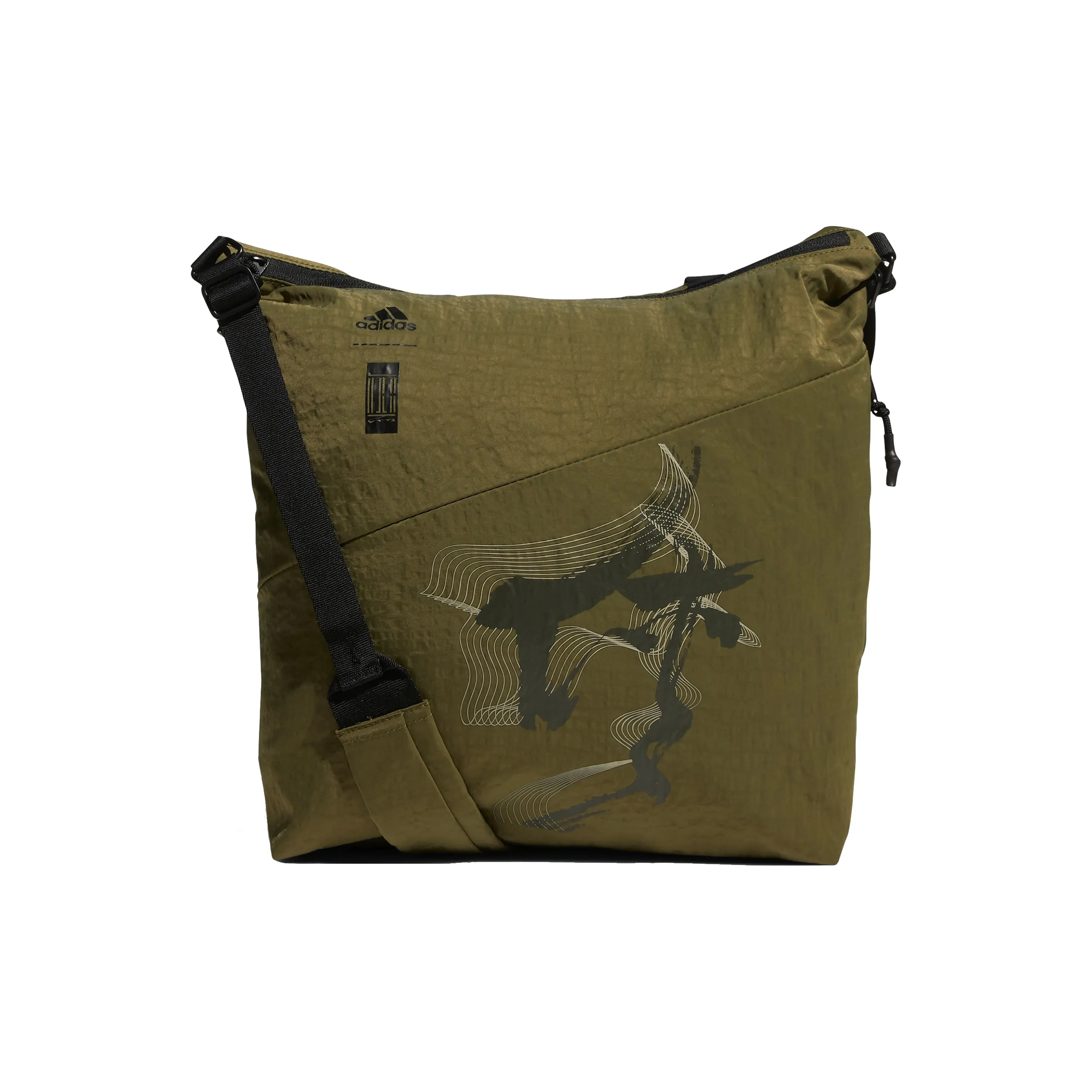 Adidas Wuji Series Polyamide Messenger Bag, Shoulder Bag, Crossbody Bag Regular Unisex Olive Green