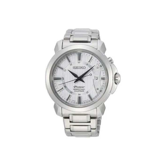 SEIKO Кварцевый механизм нержавеющая сталь ремешок мужские часы белый циферблат
